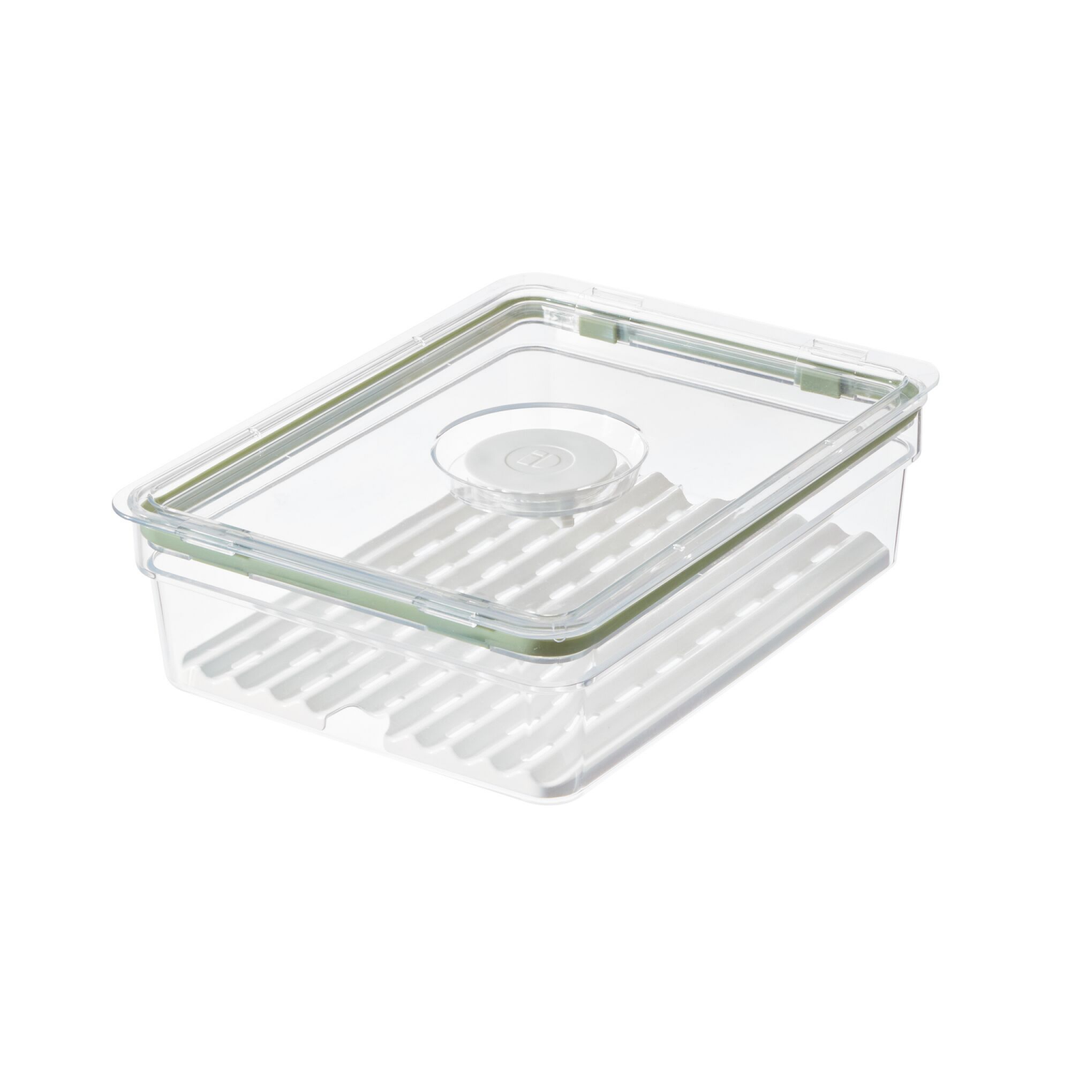 slide 1 of 7, iD Fresh Short Bin with Insert Tray, Large, Clear, 1 ct