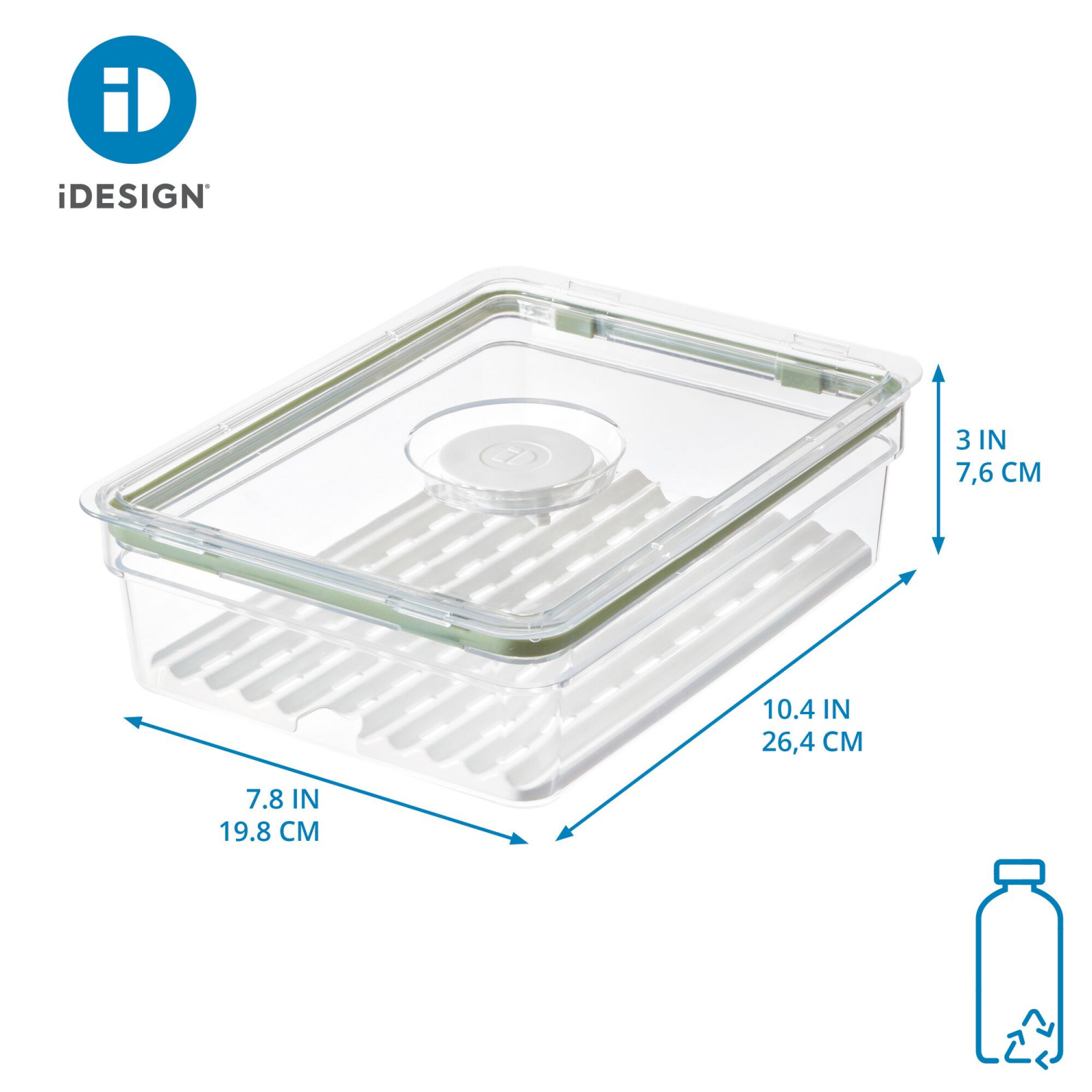 slide 5 of 7, iD Fresh Short Bin with Insert Tray, Large, Clear, 1 ct