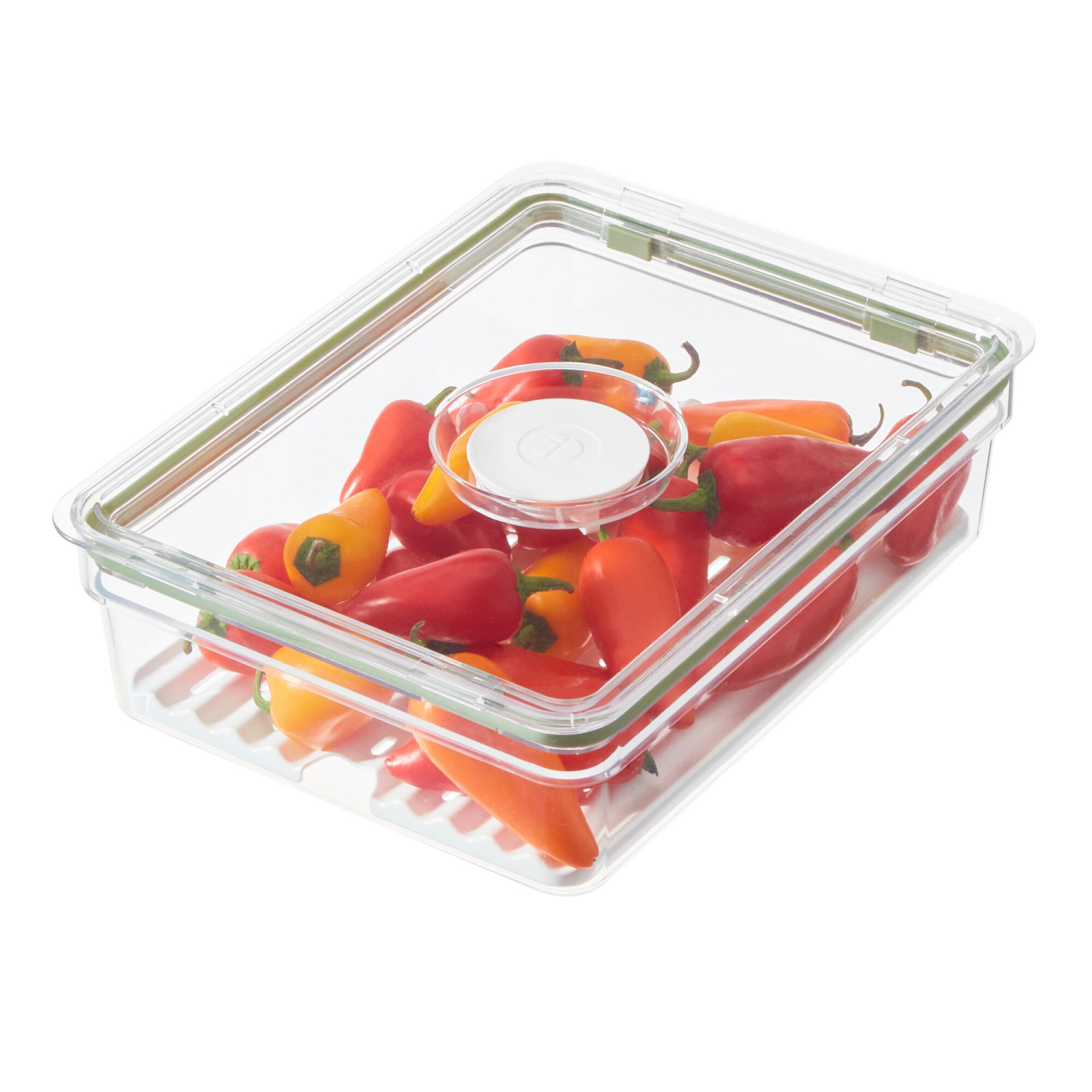 slide 6 of 7, iD Fresh Short Bin with Insert Tray, Large, Clear, 1 ct