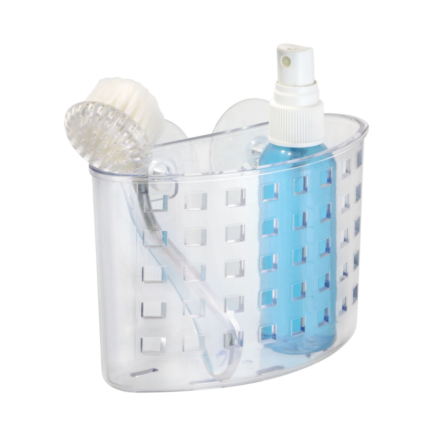 slide 3 of 5, InterDesign Suction Bath Organizer Caddy, Clear, 1 ct