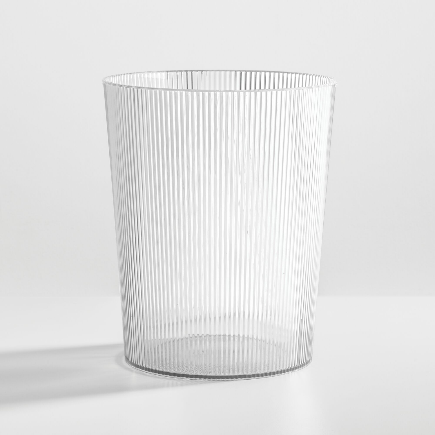 slide 2 of 3, Fluted Waste Can Round Clear, 1 ct