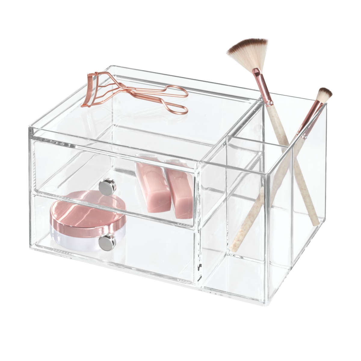 slide 3 of 8, InterDesign Idesign 2-Drawer Side Organizer - Clear, 1 ct