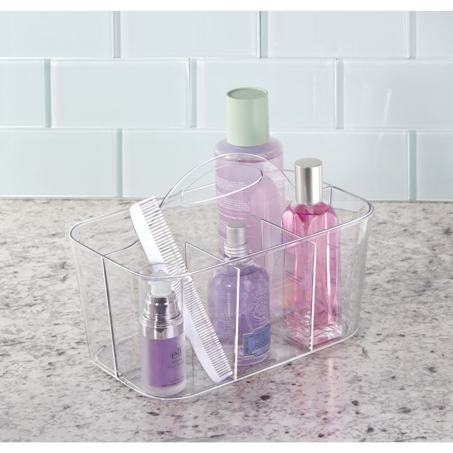 slide 3 of 8, Clear Clarity Caddy, 4 compartments, 1 ct