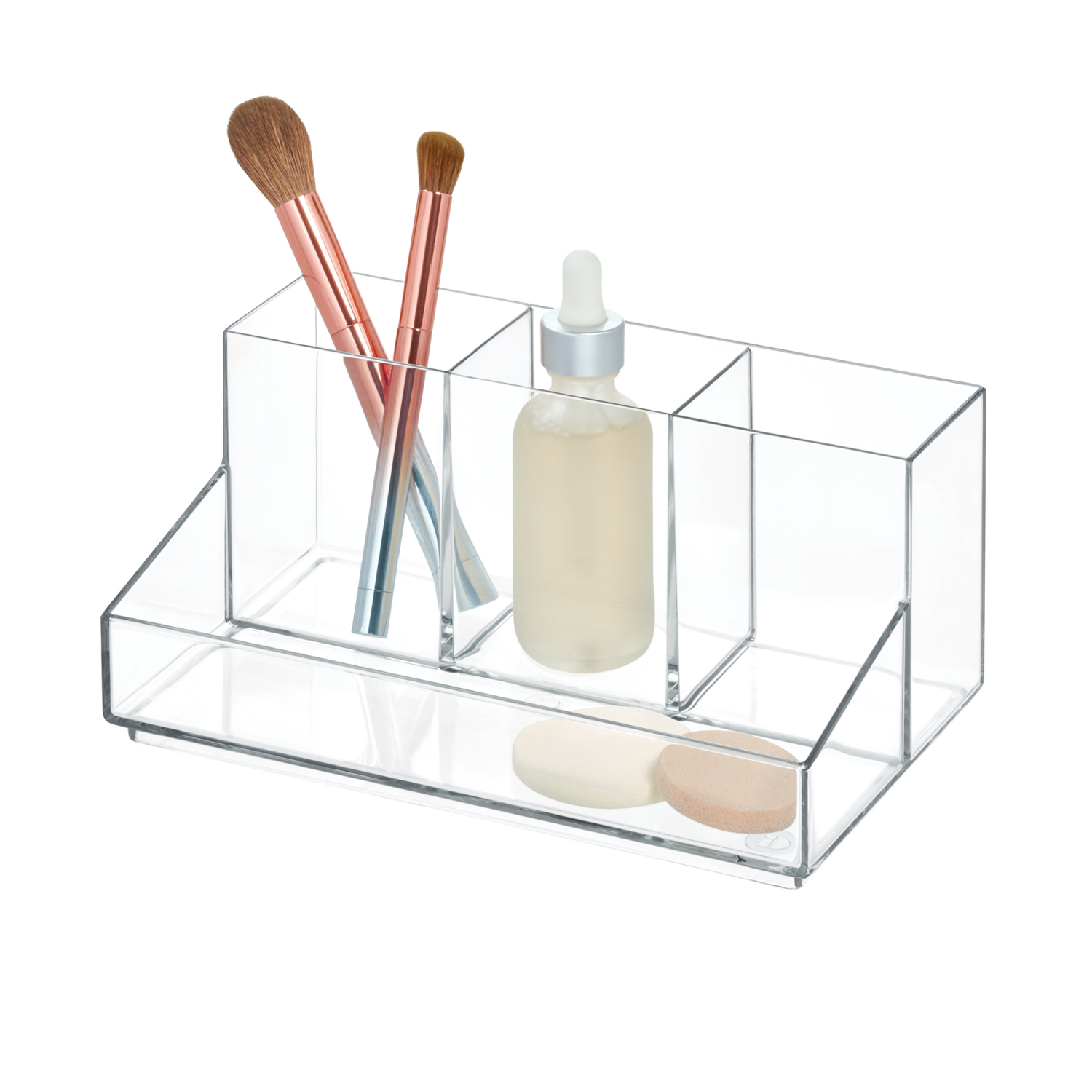 slide 2 of 3, Clear Clarity Cosmetic & Vanity Organizer, 8" x 5" x 3.7", 8 in
