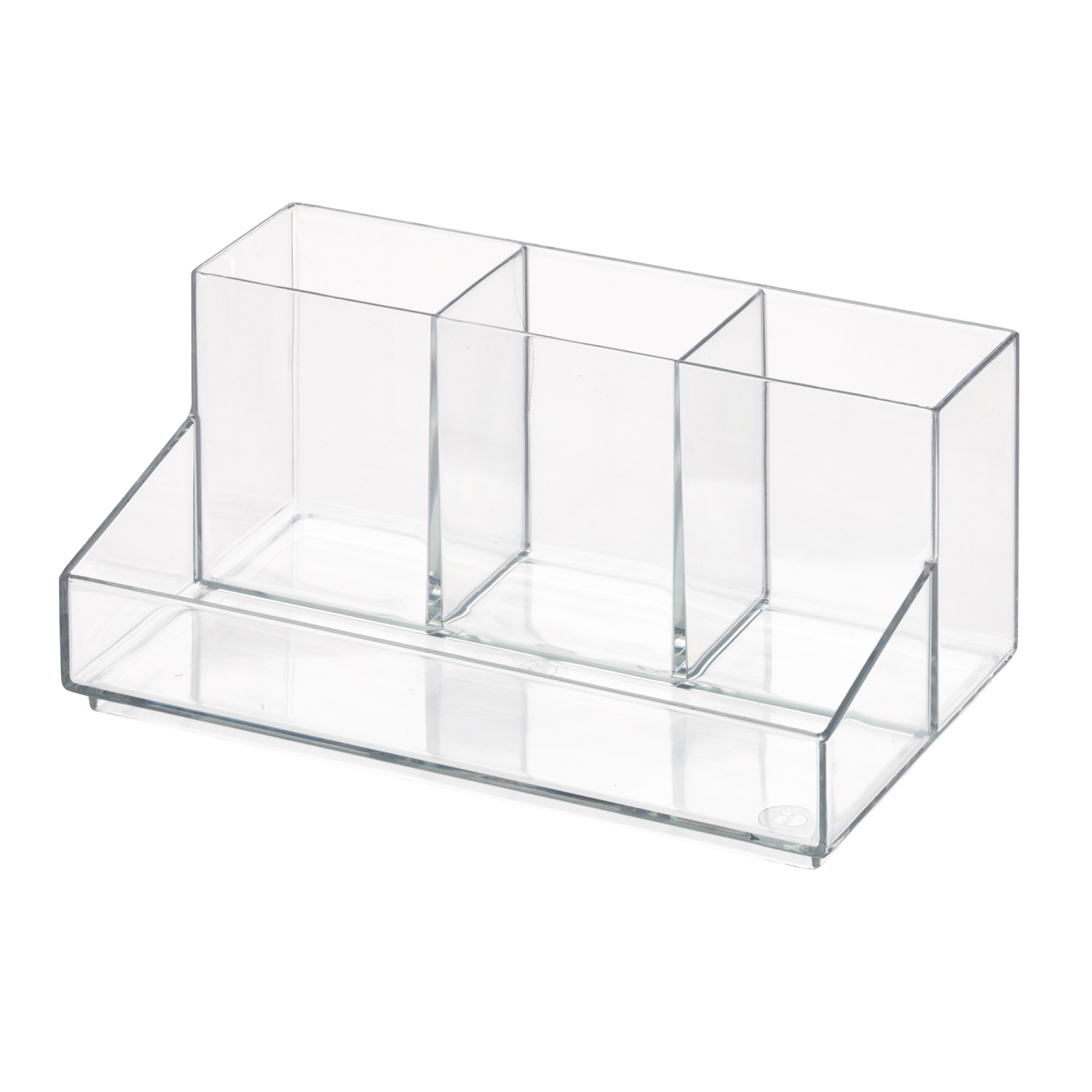 slide 1 of 3, Clear Clarity Cosmetic & Vanity Organizer, 8" x 5" x 3.7", 8 in