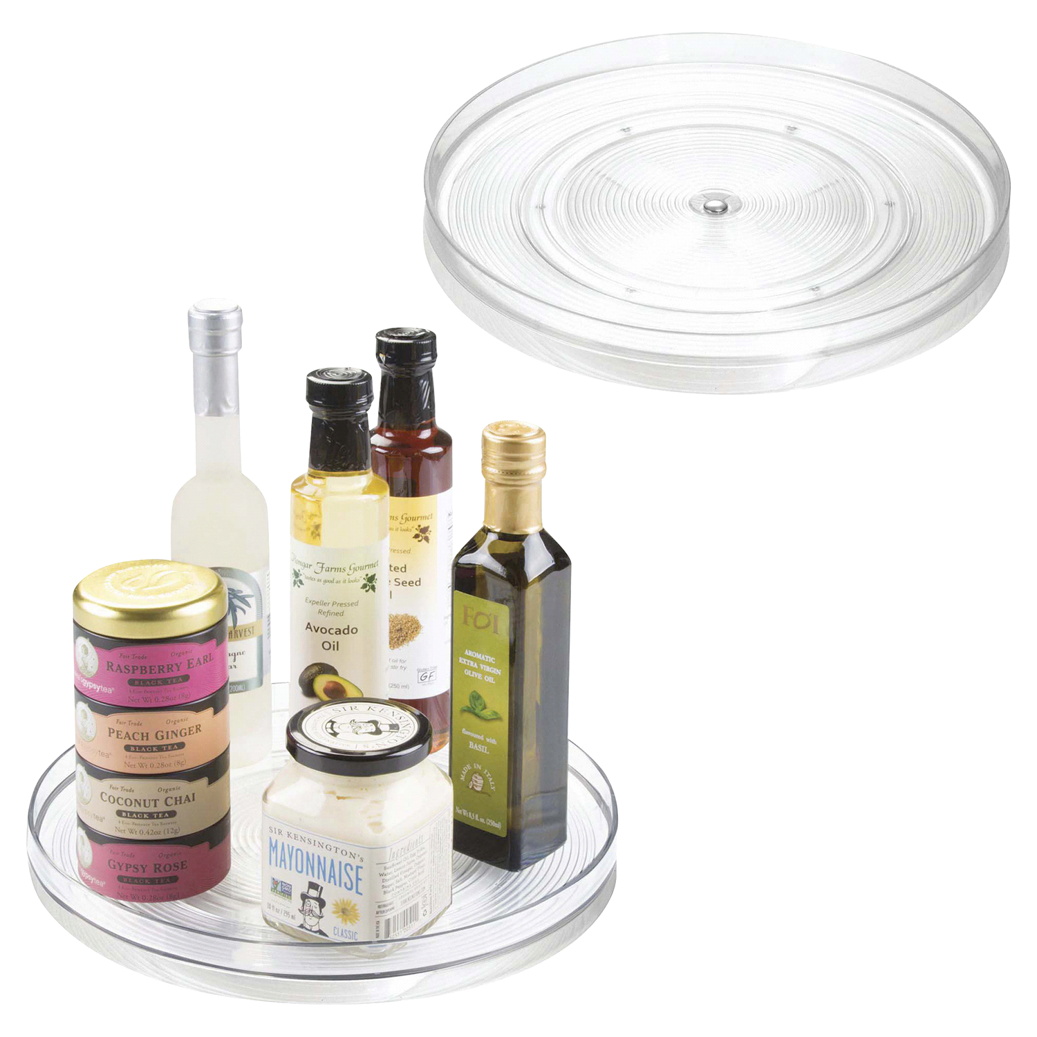 slide 2 of 4, InterDesign Linus Lazy Susan Turntable - Clear (Medium), 11 in