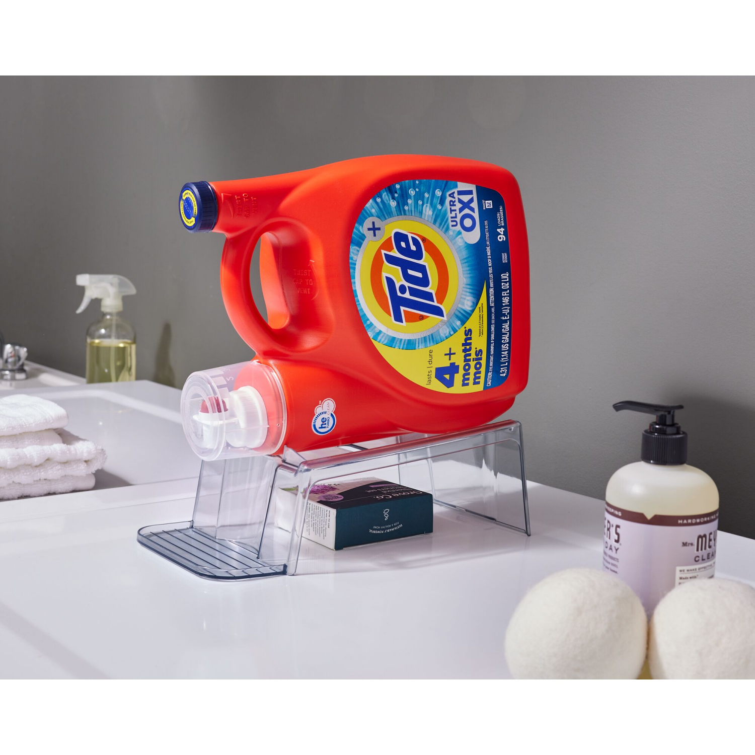 slide 5 of 5, iDesign Laundry Detergent Riser, Clear, 1 ct