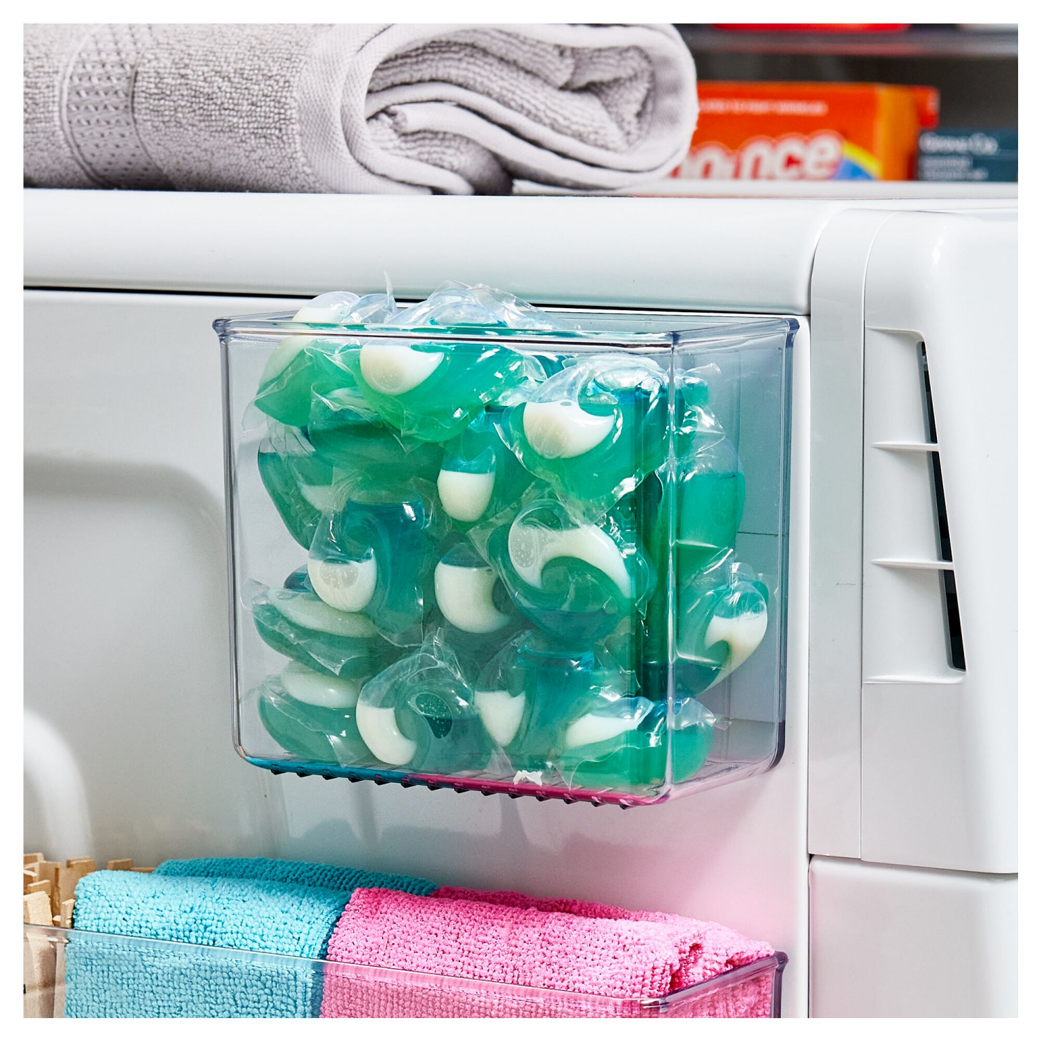 slide 4 of 6, iDesign Magnetic Laundry Bin, Small, Clear, 1 ct