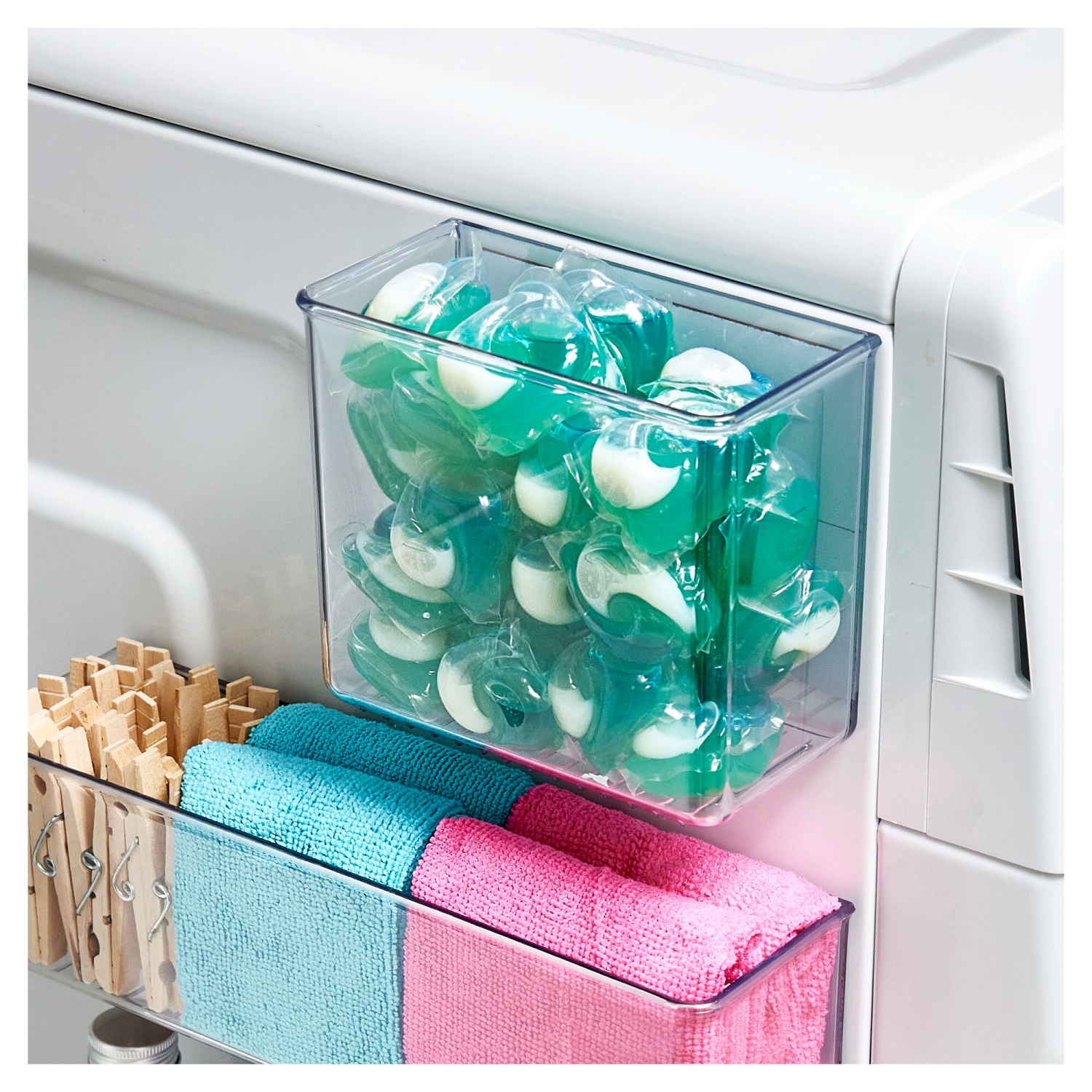 slide 6 of 6, iDesign Magnetic Laundry Bin, Small, Clear, 1 ct