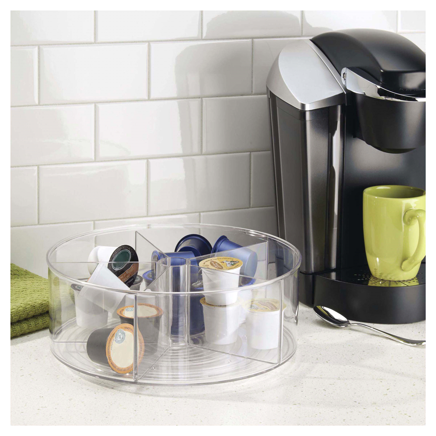 slide 2 of 5, iDesign Divided Turntable, 9", 9 in