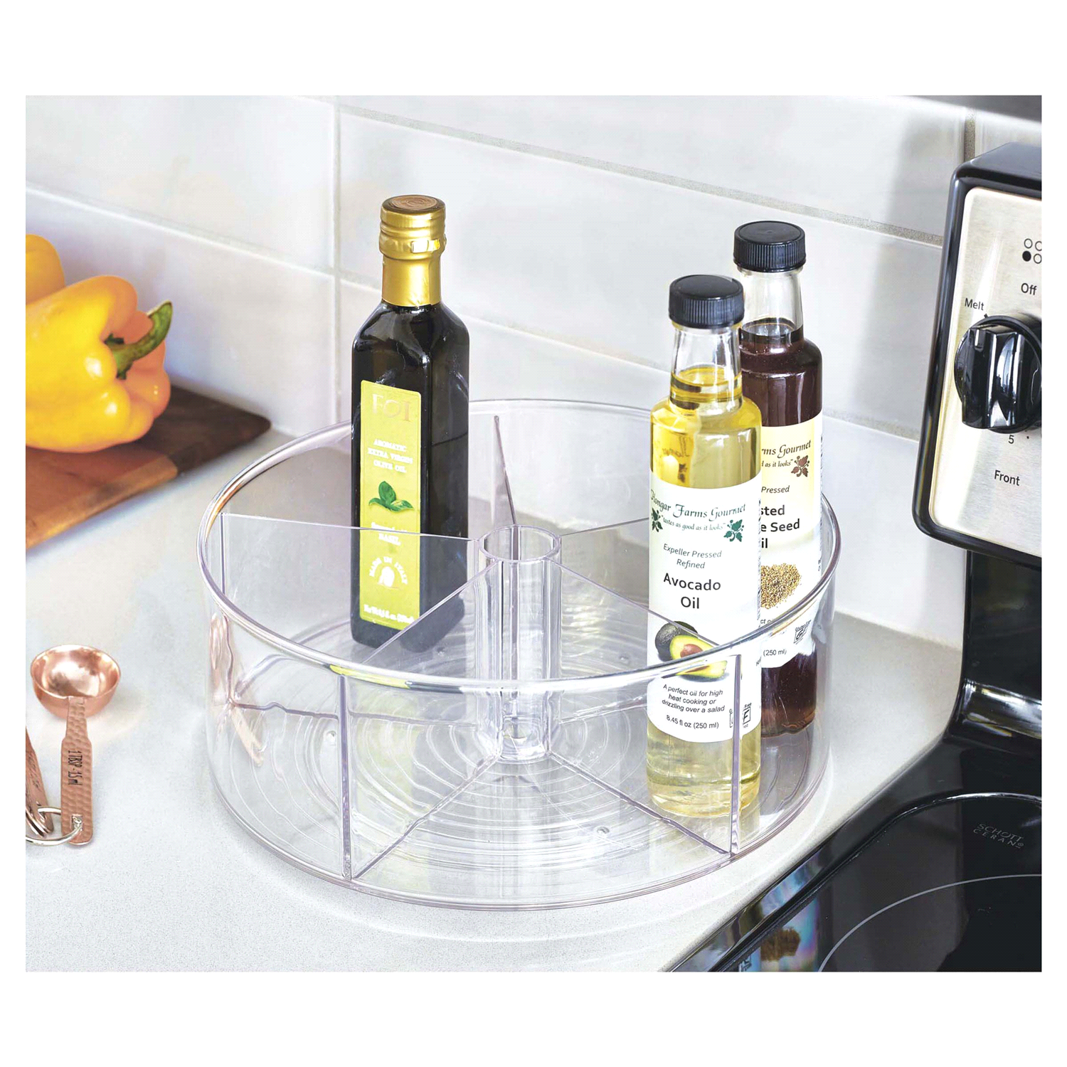 slide 4 of 5, iDesign Divided Turntable, 9", 9 in