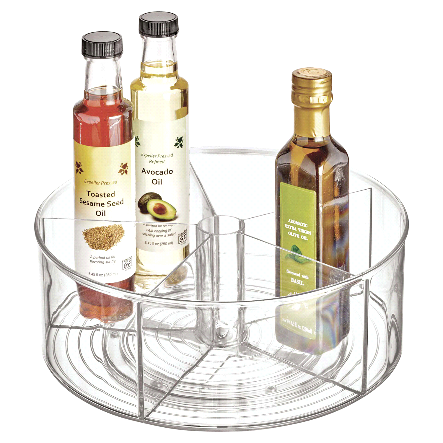 slide 1 of 5, iDesign Divided Turntable, 9", 9 in