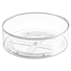 InterDesign Lazy Susan Turntable Spice Organizer Bin for Kitchen Pantry, Cabinet, Countertops - Clear