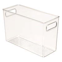 slide 3 of 5, Interdesign iDesign Clear Linus Bath Bin, 5 x 12 x 8 in, MED