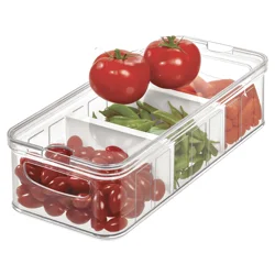 InterDesign iDesign Clear/White Crisp Large Divided Bin