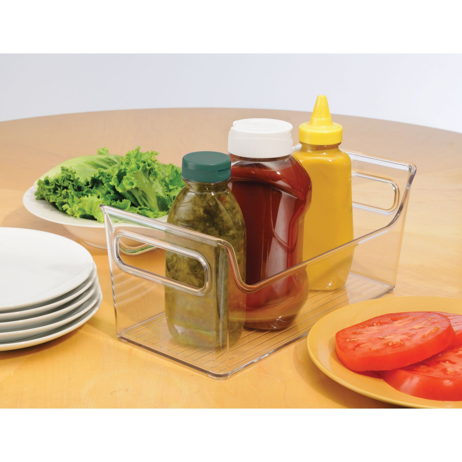 slide 3 of 5, InterDesign Clear Fridge Binz Portable Condiment Caddy, 1 ct