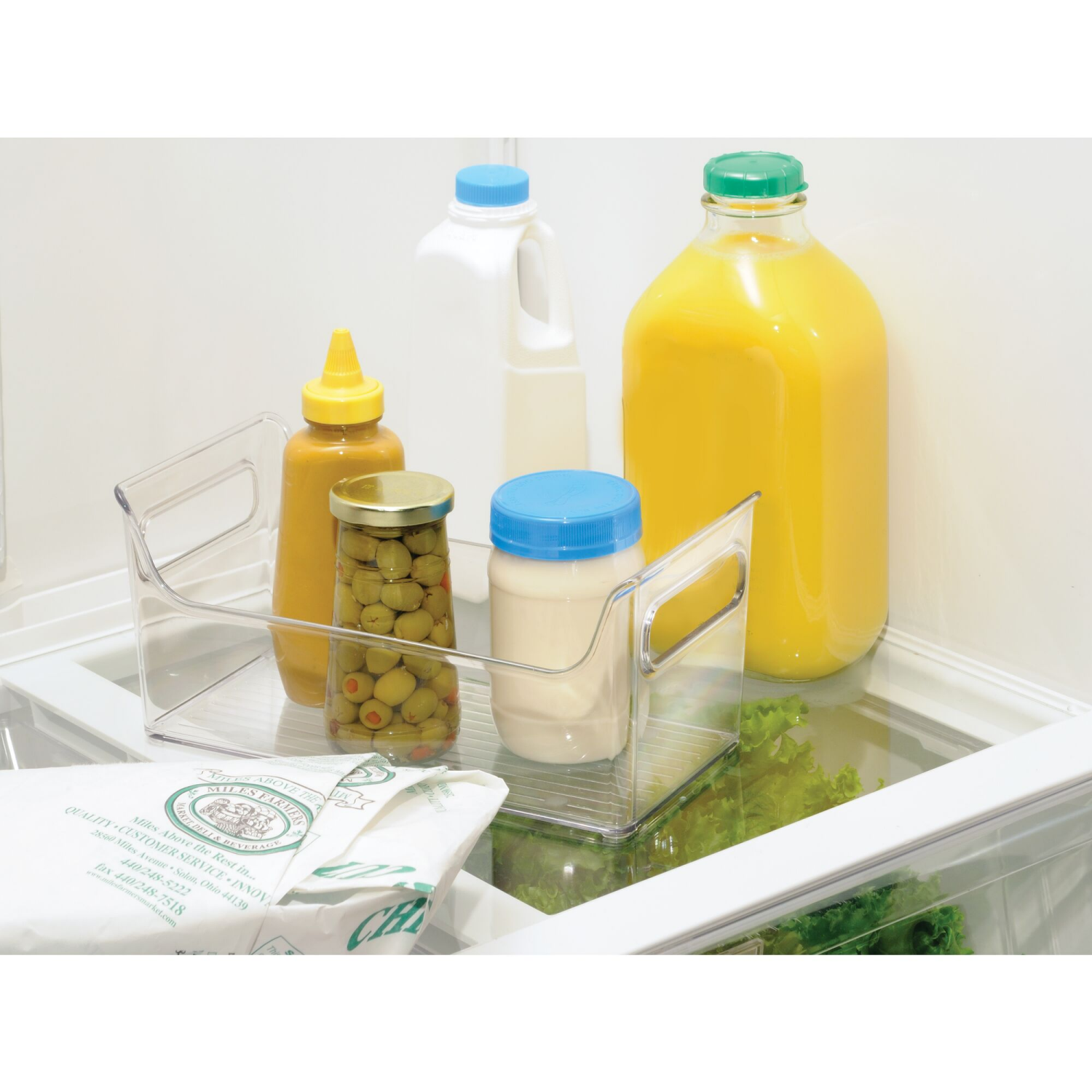 slide 4 of 5, InterDesign Clear Fridge Binz Portable Condiment Caddy, 1 ct