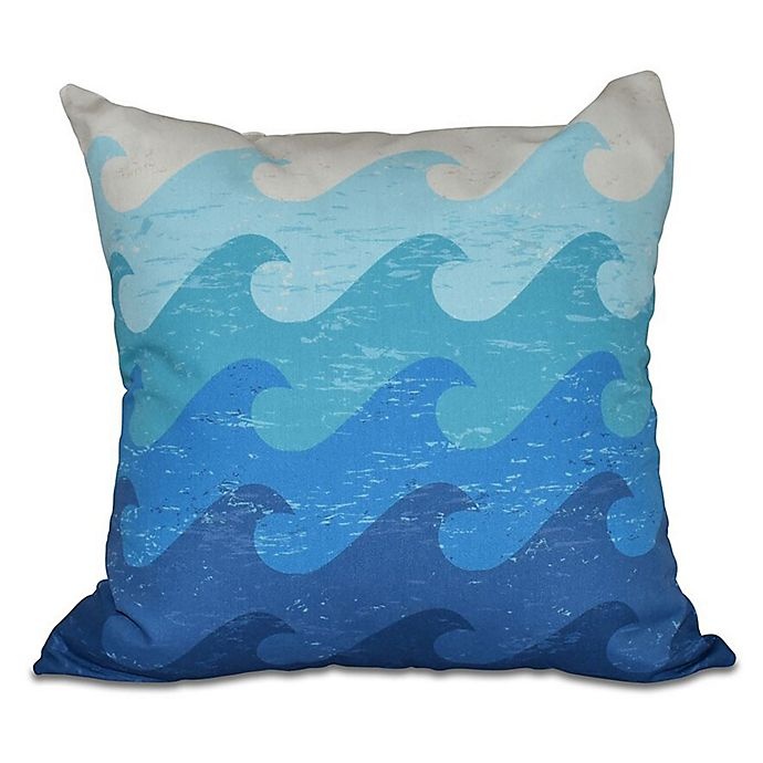 slide 1 of 1, E by Design Deep Sea Geometric Print Square Throw Pillow - Blue, 1 ct