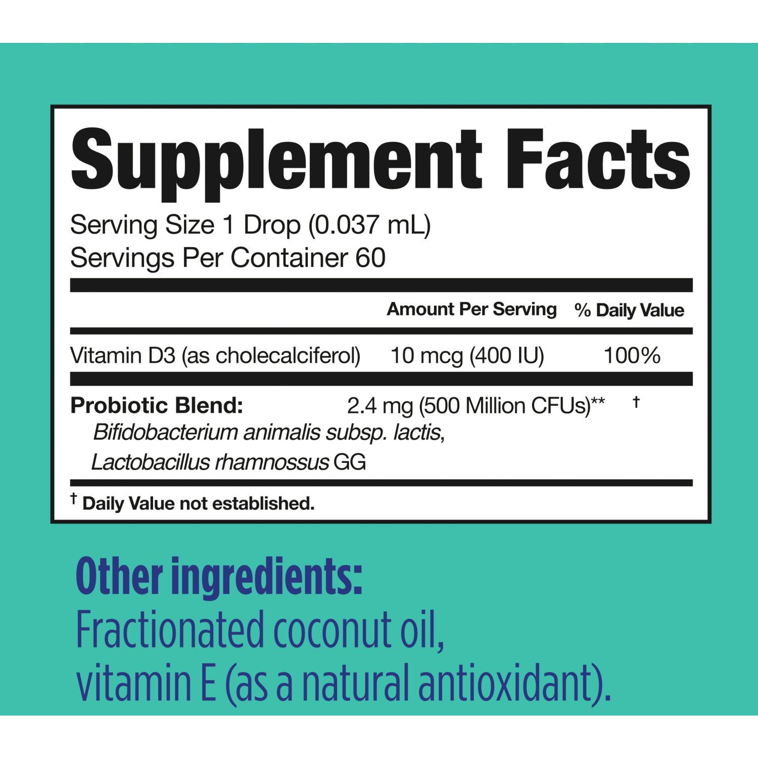 slide 8 of 9, Baby Ddropsâ Probiotic With Vitamin D Liquid Drops, 1 ct
