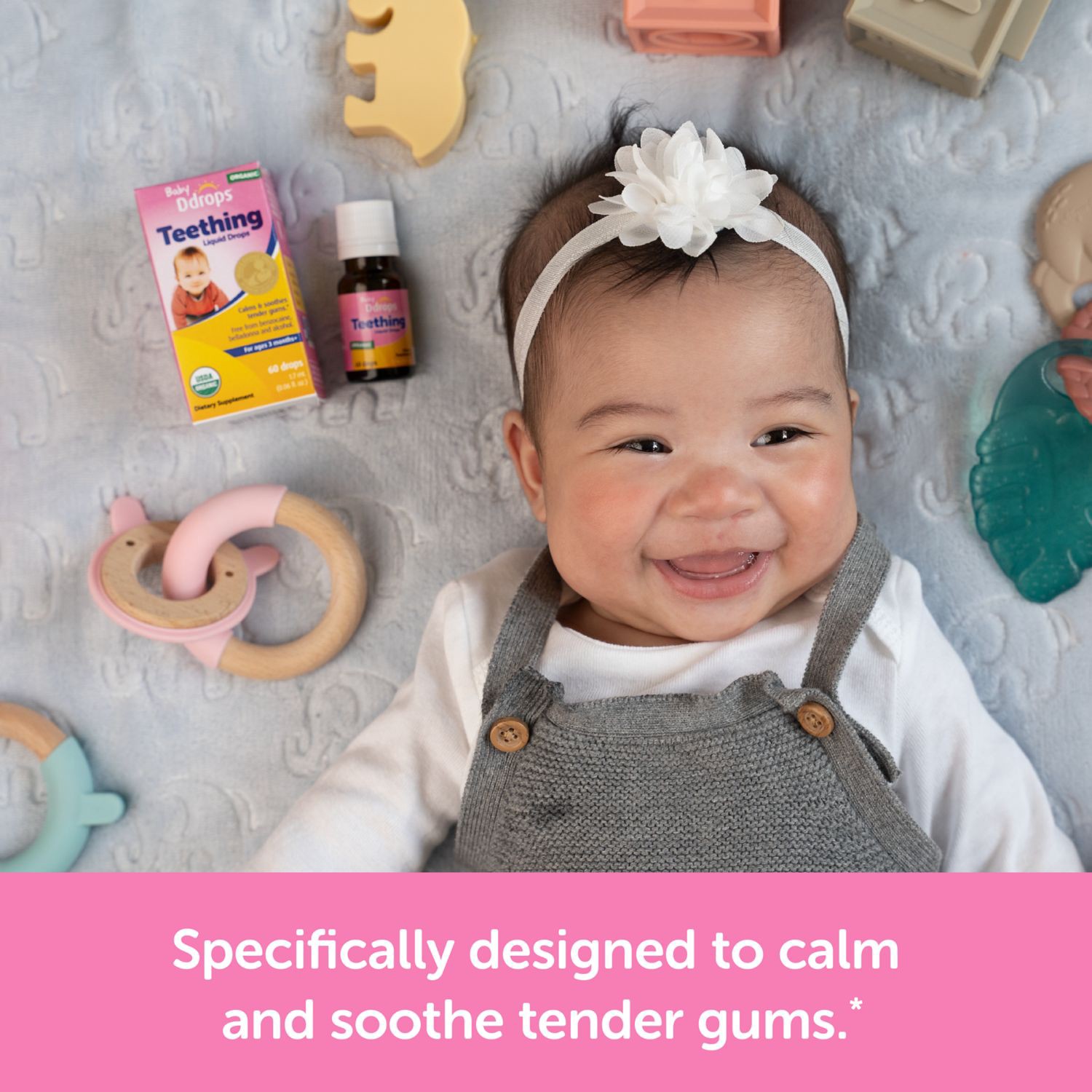 slide 2 of 10, Baby Ddrops Teething Liquid Drops, 1 ct