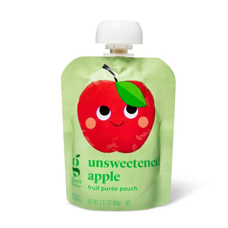 slide 4 of 4, Applesauce Pouches Unsweetened - 12ct - Good & Gather™, 12 ct