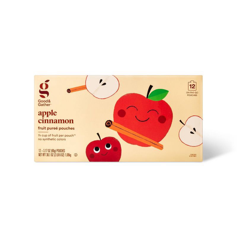 slide 1 of 5, Applesauce Pouches Cinnamon - 12ct - Good & Gather™, 12 ct