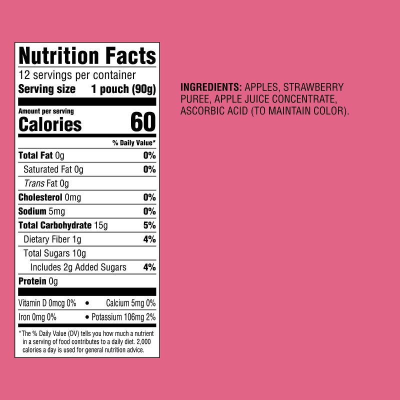slide 5 of 5, Applesauce Pouches Strawberry - 12ct - Good & Gather™, 12 ct