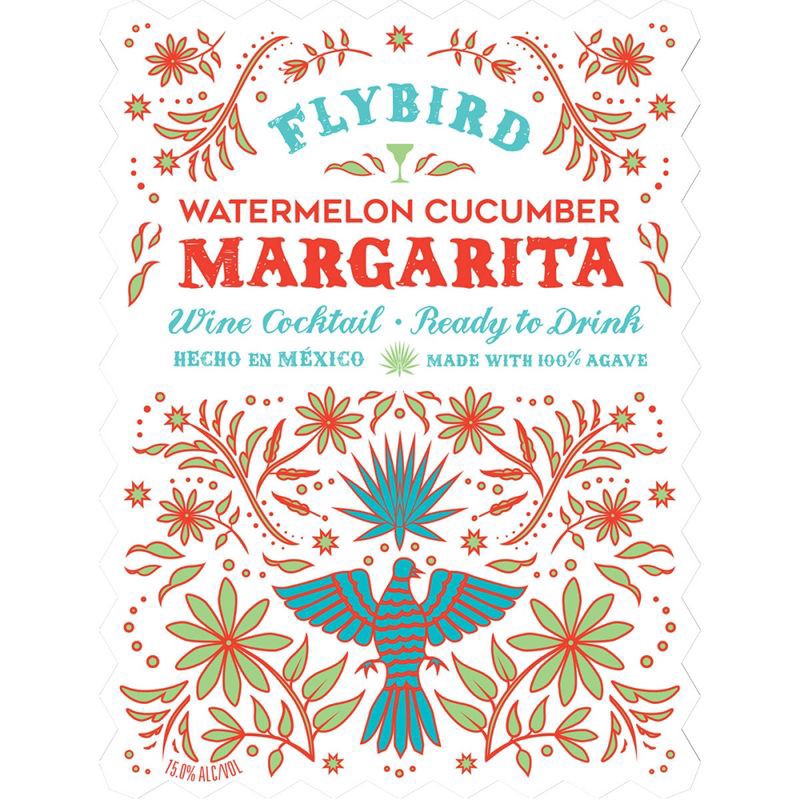 slide 2 of 3, Flybird Watermelon Cucumber Margarita Wine Cocktail - 750ml Bottle, 750 ml