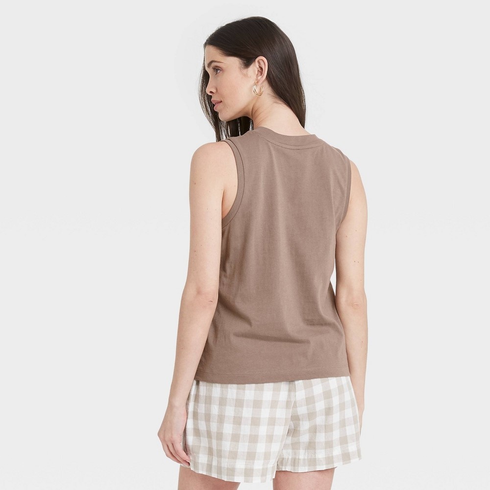slide 2 of 3, Women's Muscle Tank Top - A New Day Brown XL, 1 ct