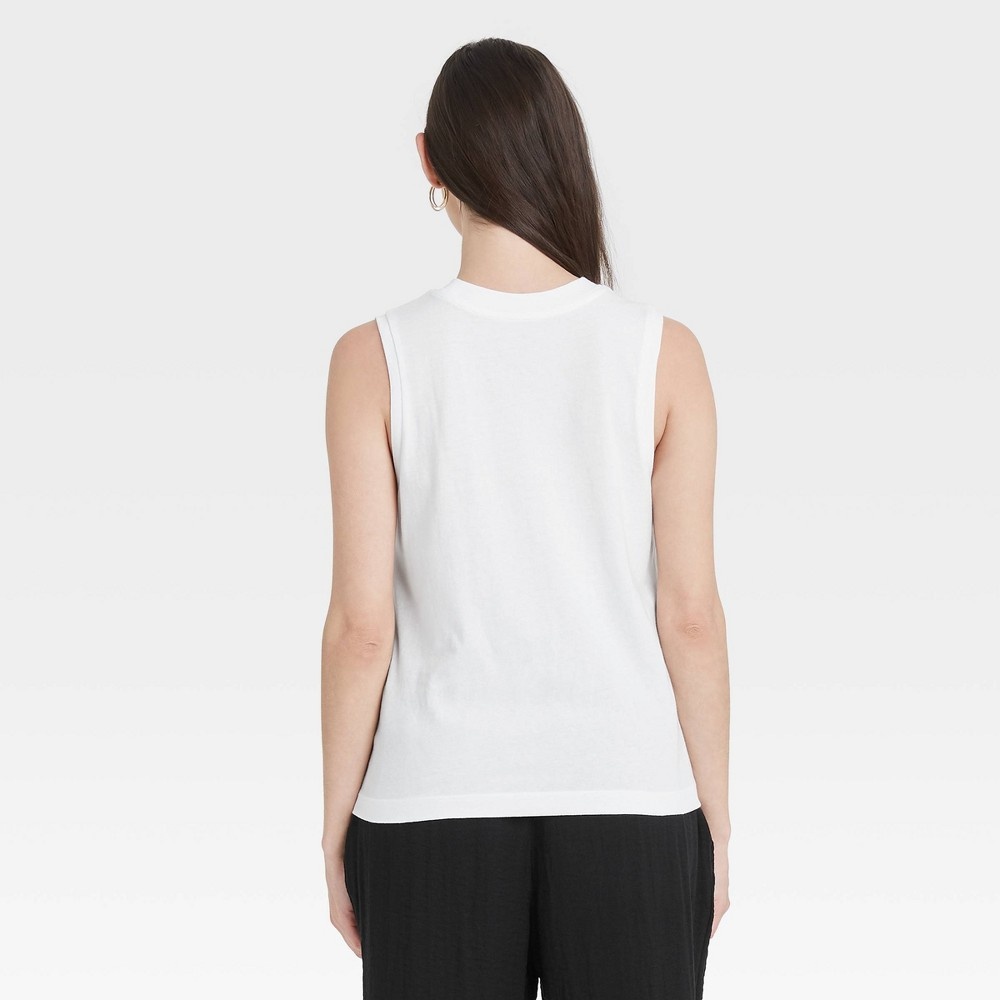 slide 2 of 3, Women's Muscle Tank Top - A New Day Fresh White XS, 1 ct