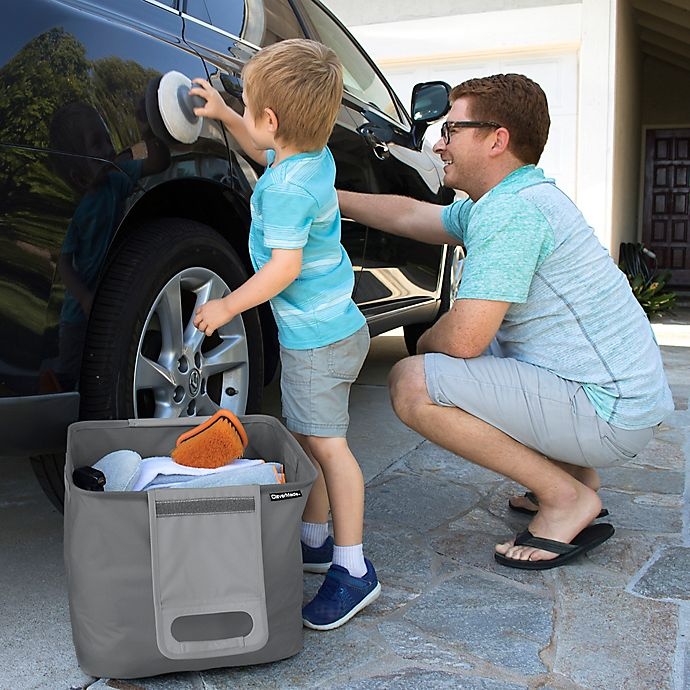 slide 5 of 8, CleverMade SnapBasket TrunkCaddy - Grey, 45 liter