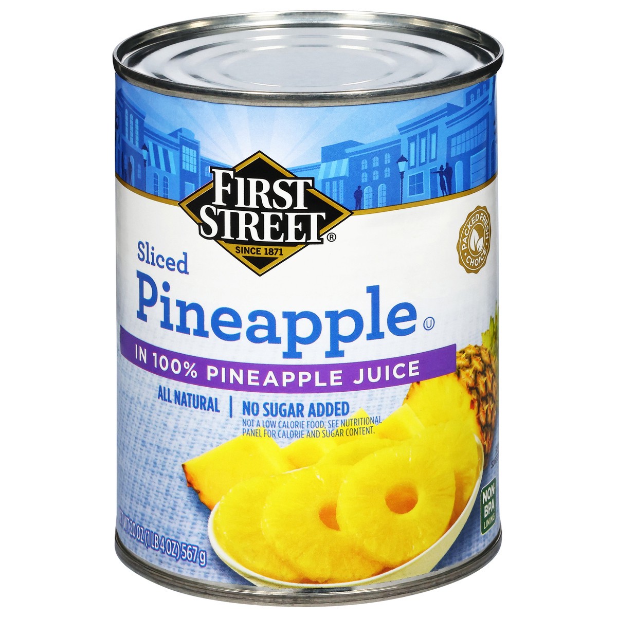 slide 2 of 4, First Street Sliced Pineapple In Juice, 20 oz