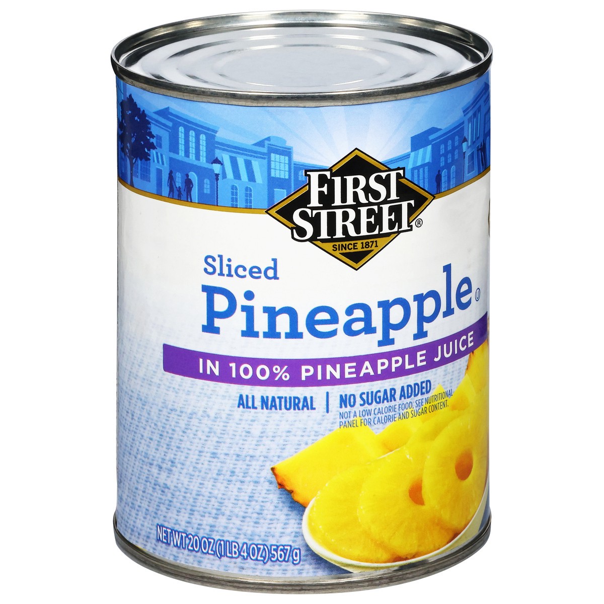 slide 3 of 4, First Street Sliced Pineapple In Juice, 20 oz