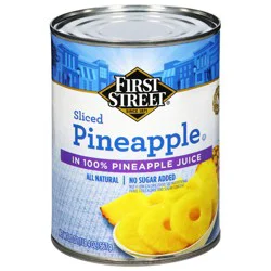 First Street Sliced Pineapple In Juice