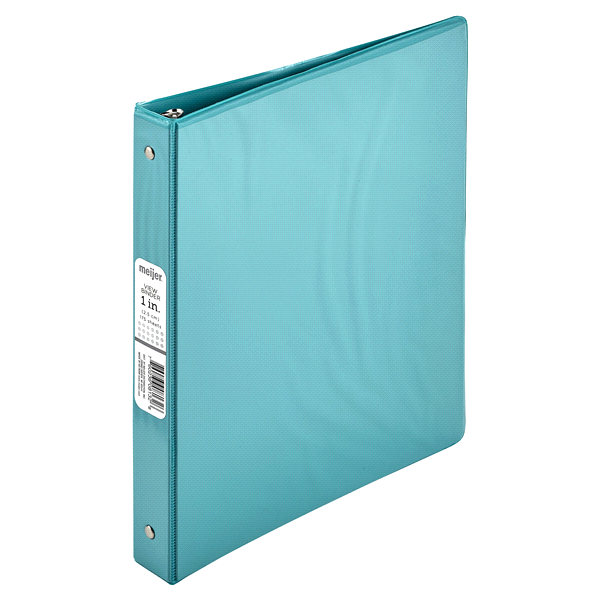 slide 1 of 1, Meijer 1'' Teal Economy View Binder, 1 ct