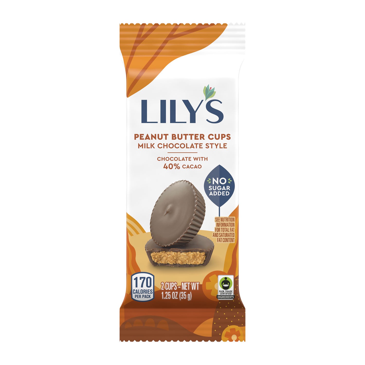 slide 1 of 1, Lily's Milk Chocolate Style Peanut Butter Cups No Sugar Added, Sweets Pack, 1.25 oz, 1.25 oz