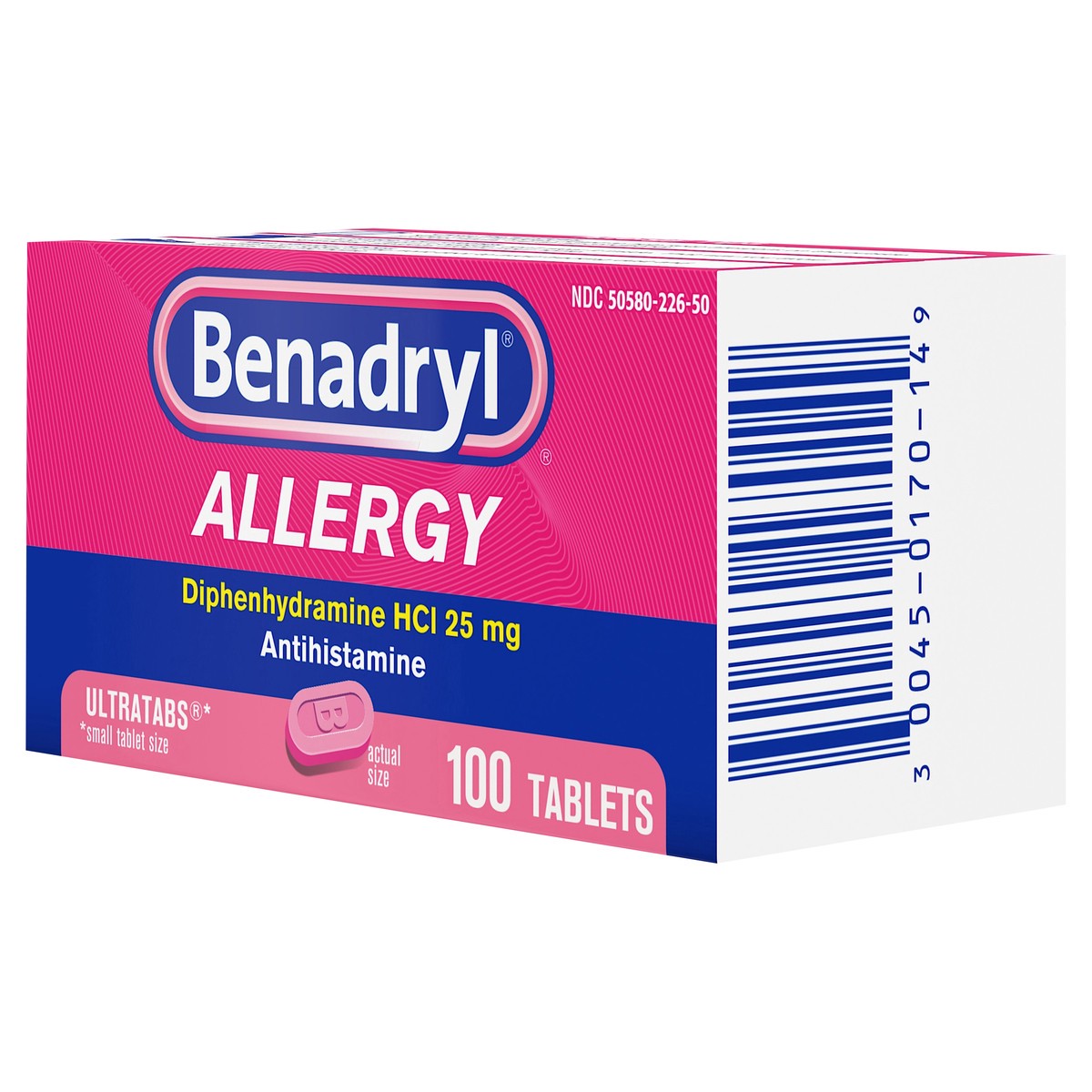 slide 3 of 7, Benadryl Allergy Ultra Tabs 100Ct, 100 ct