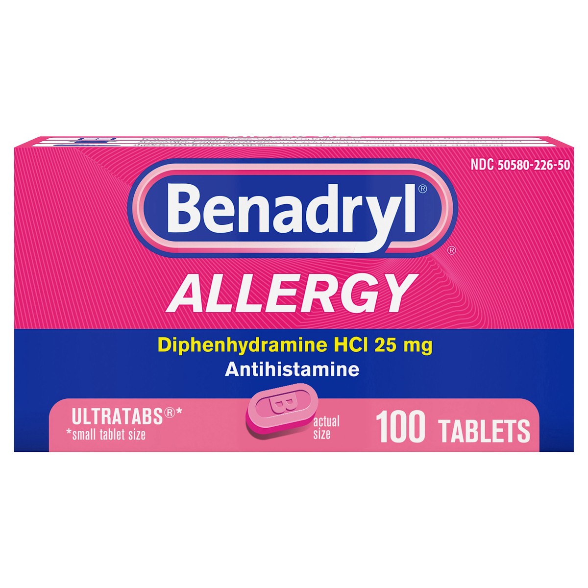 slide 1 of 7, Benadryl Allergy Ultra Tabs 100Ct, 100 ct