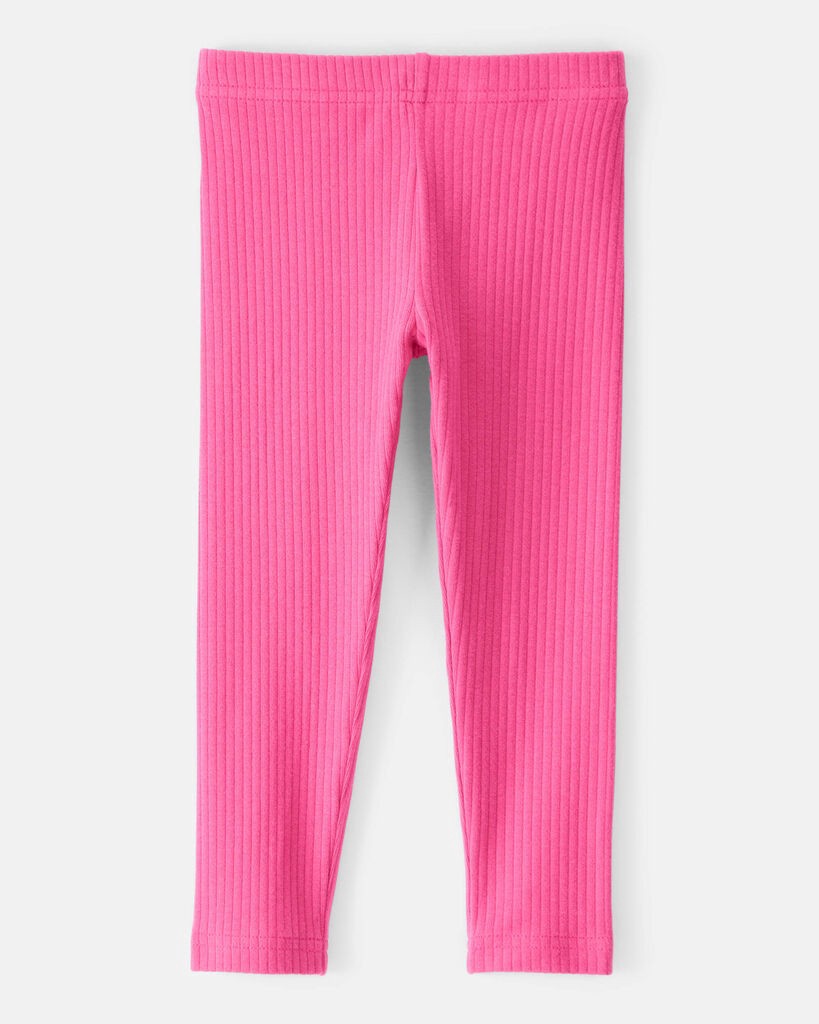 slide 3 of 3, Carter's Carters Toddler Girl Cotton Solid Stretch Leggings - Pink Hot Pink 3T, 1 ct