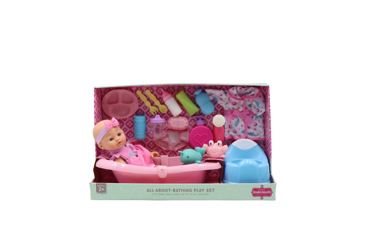 slide 1 of 3, Baby Tender Hearts BTH 14" BABY BATH & CARE SET, 14 in