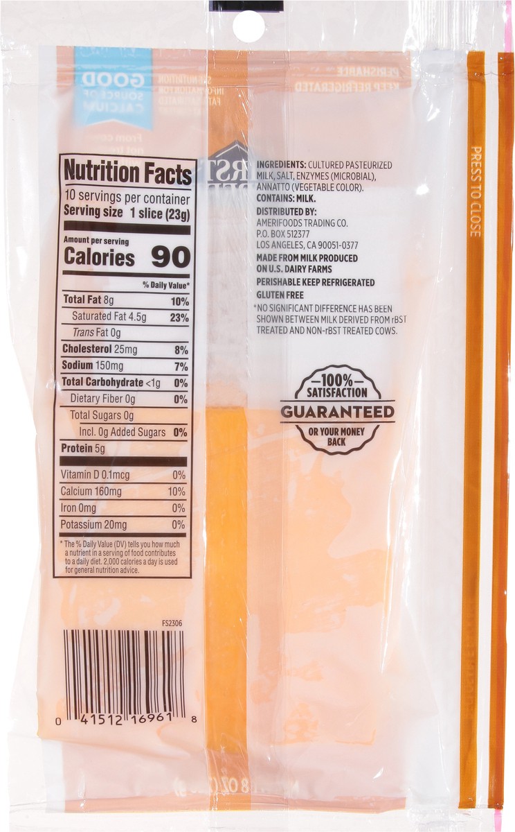 slide 3 of 14, First Street Medium Cheddar Sliced, 8 oz