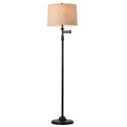 ROOM & RETREAT Home Antique Bonze Metal Swing-Arm Floor Lamp