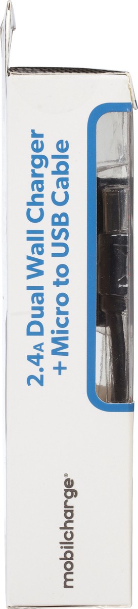 slide 7 of 9, MobilCharge + Micro to USB Cable 2.4A Dual Wall Charger 1 ea, 1 ct