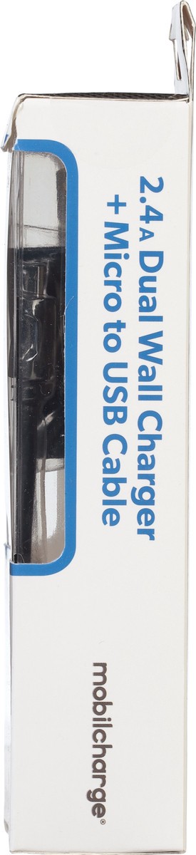 slide 8 of 9, MobilCharge + Micro to USB Cable 2.4A Dual Wall Charger 1 ea, 1 ct