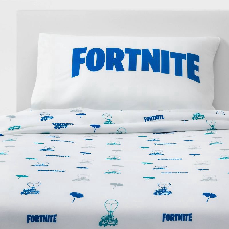 slide 1 of 3, Fortnite Twin Fortnite Battle Bus Sheet Set, Twin Size