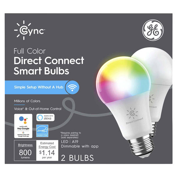 GE Cync Full Color Direct Connect Smart Bulbs, 60W Replacement ...