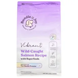 Bundle x Joy Wild Caught Adult Salmon Recipe with Superfoods Food for Dogs 4 lb