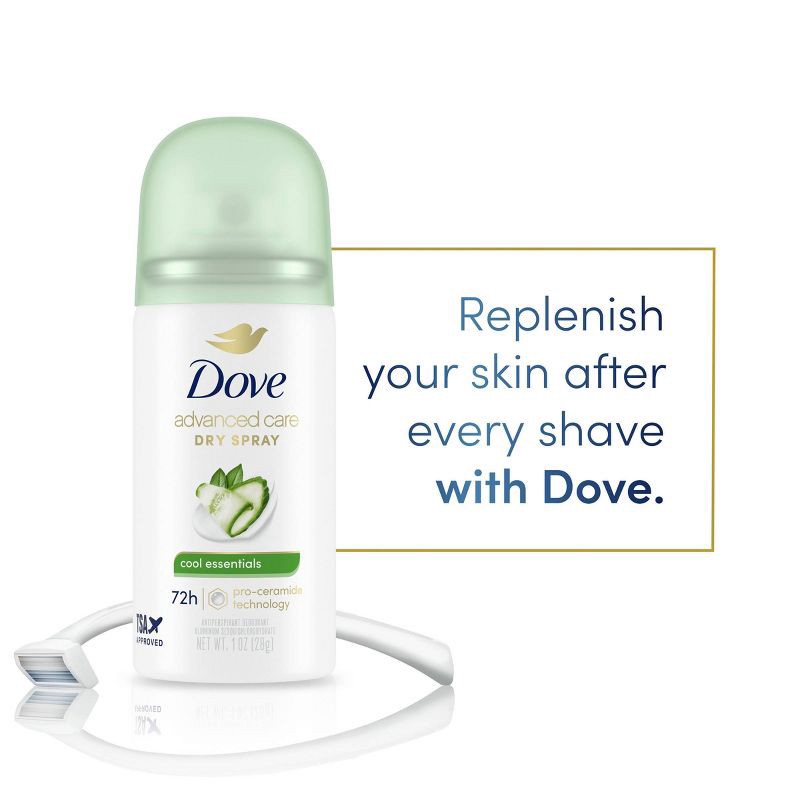 slide 4 of 9, Dove Beauty Mini Advanced Care Cool Essentials Antiperspirant & Deodorant Dry Spray - Travel Size - 1oz, 1 oz