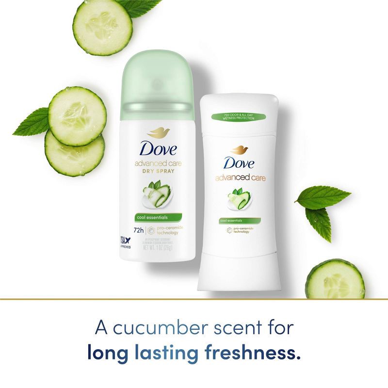 slide 5 of 9, Dove Beauty Mini Advanced Care Cool Essentials Antiperspirant & Deodorant Dry Spray - Travel Size - 1oz, 1 oz