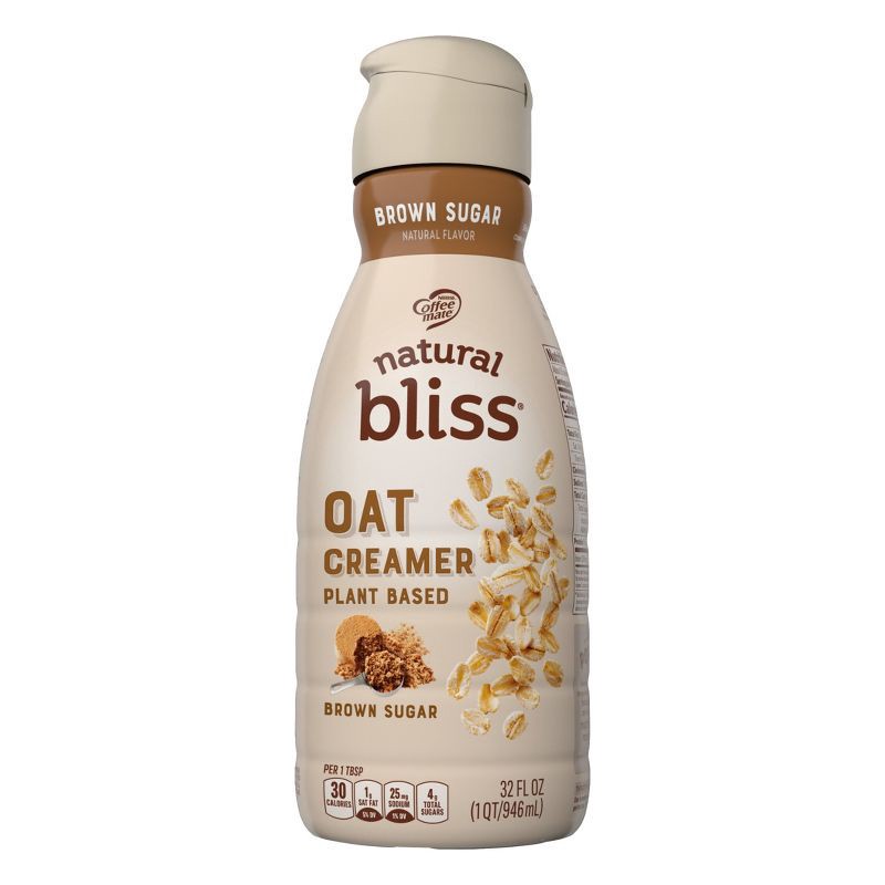 slide 3 of 9, Coffee mate Natural Bliss Brown Sugar Oat Milk Creamer - 1qt, 1 qt